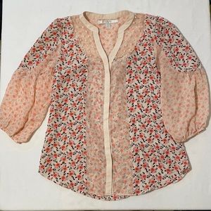 Lauren Conrad Pink Flower Blouse